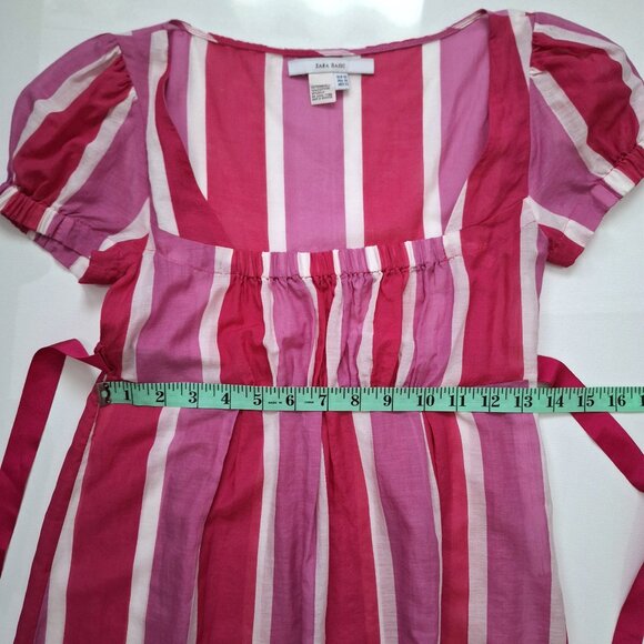 Zara Striped Pink Silk and Cotton Top - Picture 7 of 8